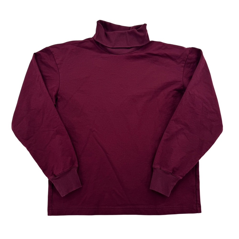 Uniqlo U Sweatshirt Mens S Burgundy Excellent Turtleneck Long Sleeve 341-419547
